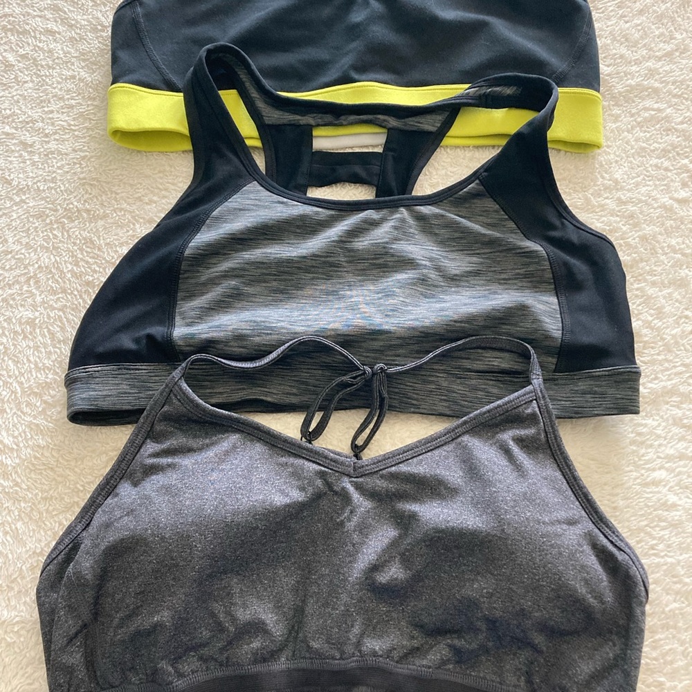 NEW!  Washed once but never worn.  DKNY and Ideology sports bras, XL. 3 pc set